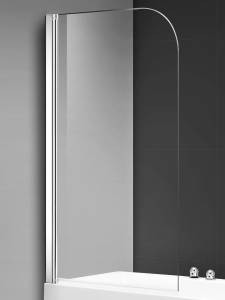 Шторка на ванну AQUAme AQM2851-9 профиль хром, стекло прозрачное, 90x140