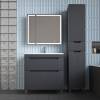 Тумба с раковиной Style Line Остин напольная, графит, раковина серый шелк, 82x80x45 фото 3