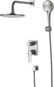 Душевой комплект Lemark Bronx LM3729GM С ВНУТРЕННЕЙ ЧАСТЬЮ, графит