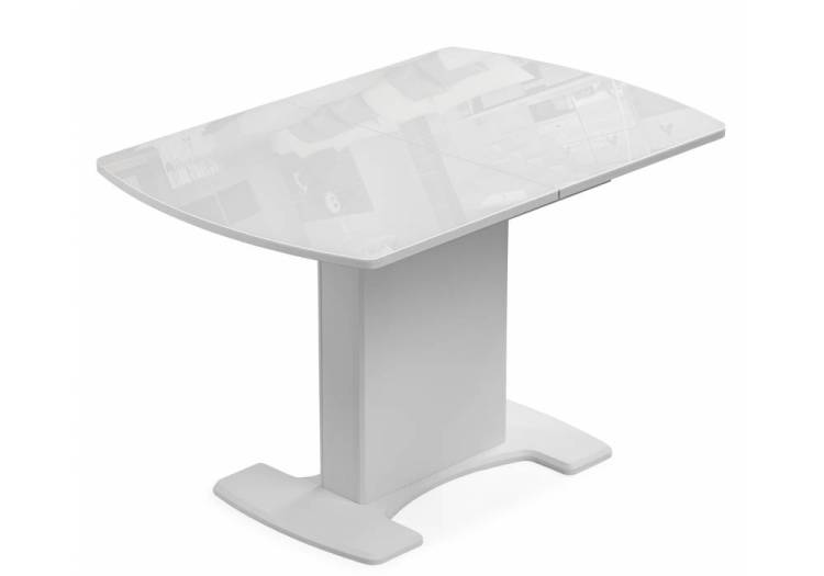 Стол Notta Палмер 490090 белое стекло, белый 120(160)x80x75