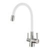 Смеситель для кухни Lemark Comfort LM3075BN-White с подключением к фильтру с питьевой водой Никель