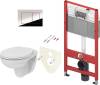 Комплект Унитаз подвесной Ideal Standard Eurovit K881201 безободковый + Инсталляция TECE Now 9400412 4 в 1 с кнопкой смыва