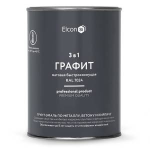 Грунт-эмаль по ржавчине 3 в 1 Elcon матовая графит 0.8 кг