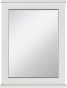 Зеркало Misty Марта 60 белое глянцевое, с полкой