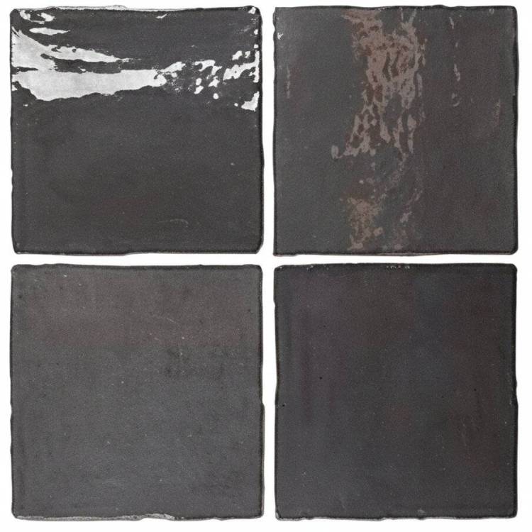 Керамическая плитка Dna Tiles Flash Bars 124413 Graphite Glossy 13x13