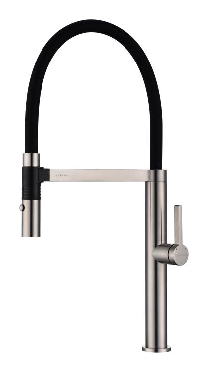 Смеситель для кухни Paulmark Leader Le214101-BS с гибким изливом, брашированная сталь