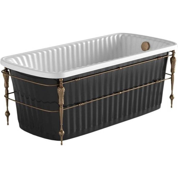 Ванна из искусственного камня Migliore Olivia 24381 174x80 бронзовый каркас, черная