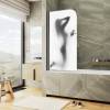 Шторка на ванну MaybahGlass MGV-930-ФП017-6 80x140, поворотная, стекло с рисунком 6 мм, профиль черный