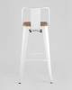 Набор из 6 барных стульев Stool Group Tolix YD-H765E-W LG-02 X6 белый глянцевый, светлое дерево, со спинкой фото 5