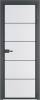 Межкомнатная дверь Profil Doors 5 AX цвет профиля Серая ночь, стекло безопасное 6 мм мору белый 600x2000