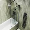 Шторка на ванну MaybahGlass MGV-915-6 99x140, поворотная, стекло прозрачное 6 мм, профиль черный