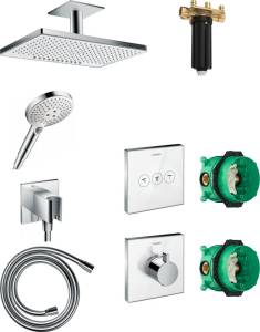 Душевой комплект Hansgrohe Rainmaker Select 460 (2 jet) 24004400 + 26530400 + 26486000 + 28276000 + 15734400 + 15736400