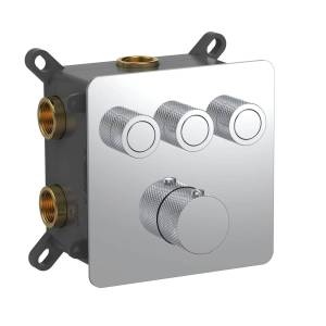 Термостатический смеситель AQUAme AQM8812CR с регулировкой напора, с внутренней частью, хром