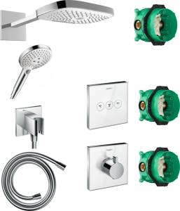 Душевой комплект Hansgrohe Raindance Select E 300 (3 jet) 26468400 + 26530400 + 26486000 + 28276000 + 15734400 + 15736400