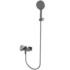 Смеситель для ванны AQUAme Imola AQM6712GM с душевым набором, серый матовый