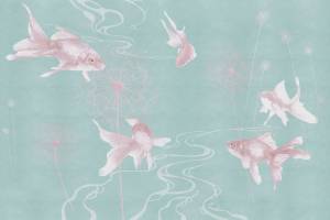Бесшовные Eco обои Ortograf Miracle 33853 Soaring fish Кристалл OE-S