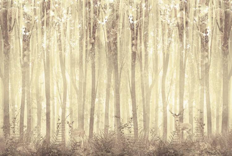 Фреска Ortograf Flora 31032 Beautiful Forest beige gradient Филиграна со стразами FM-F/S