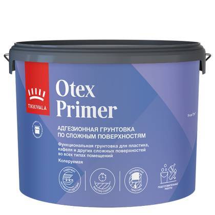 Грунтовка адгезионная Tikkivala Otex Primer матовая база А 9 л