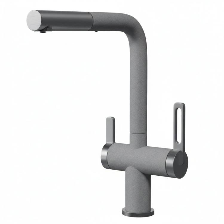 Смеситель для кухни Granula GR-8170 базальт, с выдвижным изливом