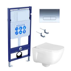 Комплект Aquatek Дива SET AQUATEK ДИВА-017 4в1 кнопка черный матовый