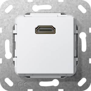 Розетка HDMI Gira System 55 чисто-белый глянцевый 566903