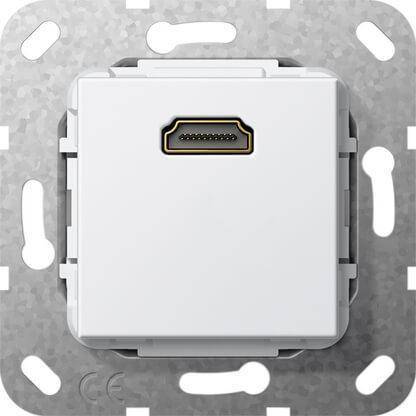 Розетка HDMI Gira System 55 чисто-белый глянцевый 566903