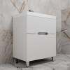 Тумба с раковиной Style Line Матис 70 напольная, белая матовая, раковина белая, 82x70x45 фото 2