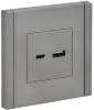 Розетка USB type A+C IEK Forte&Piano FP-U22-018-K46 сталь