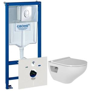 Комплект Унитаз подвесной Bien Ion IOKA050N2VP0W5000 безободковый + Инсталляция Grohe Rapid SL 38750001 4 в 1 с кнопкой