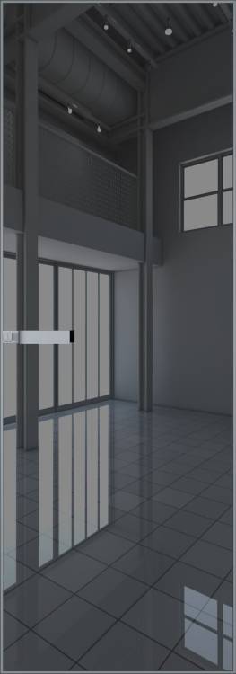 Межкомнатная дверь Profil Doors 1 AGN цвет профиля Серебро, стекло безопасное 4 мм зеркало серое 600x2000