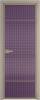 Межкомнатная дверь Profil Doors 4 AX цвет профиля Никель матовый, стекло безопасное 6 мм мору фиолетовое 800x2000