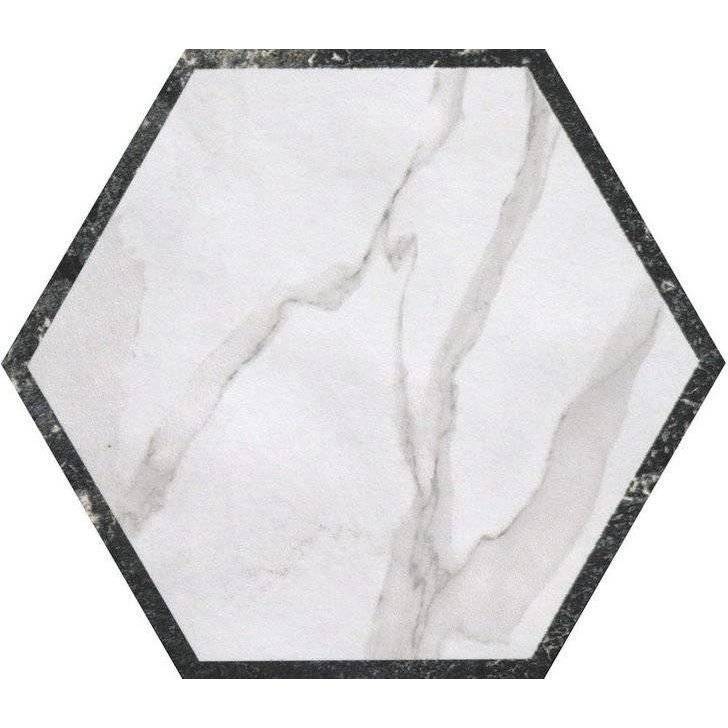 Декор FAP Ceramiche Roma fLVB Deco Esagono Statuario Grafite 21.6x25