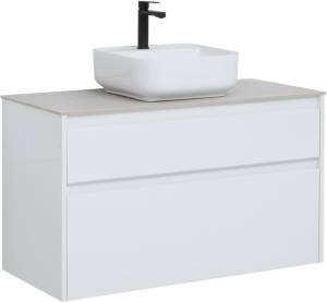 Тумба под раковину Aquanet Nova Lite 100 242581 2 ящика, белый глянец