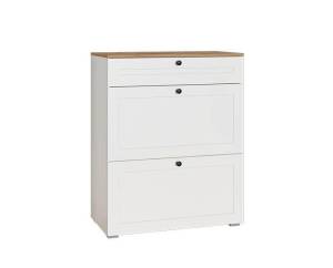 Тумба для обуви Моби Остин 16.121 F Белый PE шагрень, Дуб Золотой CRAFT, белая шагрень 4101 ПВХ, Белый PE шагрень