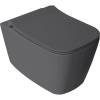 Унитаз подвесной Isvea Vea Cubo 10VA02001SV-2C + 40Z80521I-S безободковый, с крышкой-сиденьем микролифт, антрацит матовый