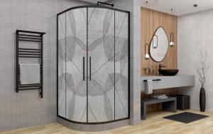 Душевой уголок AvaCan HB120MT профиль черный, стекло матовое, 120x120x195