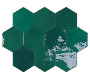 Керамическая плитка WOW Zellige Hexa 122086 Emerald 10.8x12.4