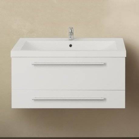 Тумба с раковиной 1MarKa Соната 75П с 2 ящиками, белый глянец