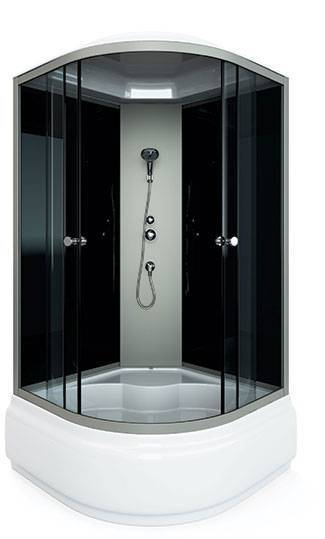 Душевая кабина Arcus Style S-23G 100x100x215, двери - серые тонированные, задние стекла - черные