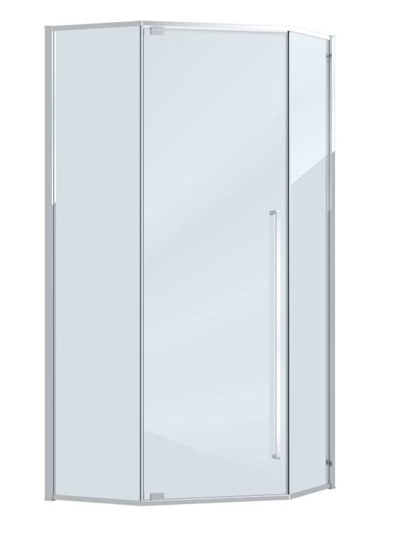 Душевой уголок Cezares PLANE-P-1-100-C-CR профиль хром, стекло прозрачное, 100x100x195