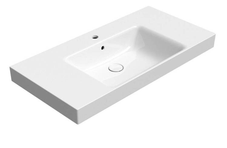 Раковина GSI Nubes 9651111 белый глянцевый, 100x50