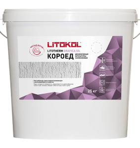 Декоративная силиконовая штукатурка Litokol LitoTherm Grafica Sil короед 2.0 мм белая 25 кг