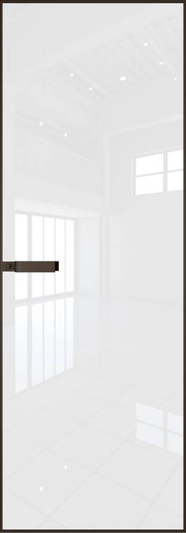 Межкомнатная дверь Profil Doors 1 AGN цвет профиля Деорэ, стекло безопасное 4 мм lacobel белый лак 600x2000