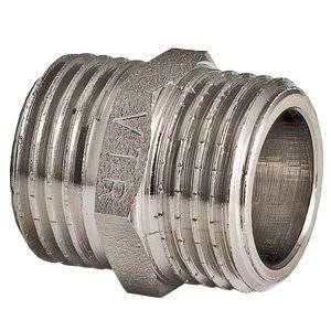 Ниппель VALTEC 3/4 наружная резьба, никелированная латунь