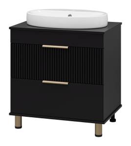 Тумба с раковиной Brevita Enfida - 70 Черный матовый 65x71x50