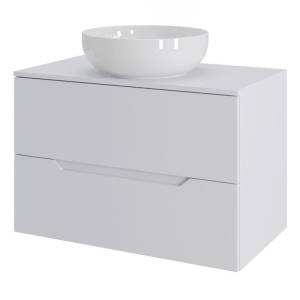 Тумба с раковиной Orange Line Li-70TuwMDF+B07-420W белый матовый, 70 см