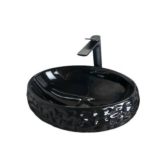 Раковина Gid Lago 52232 9030bf 48 см, черная глянцевая