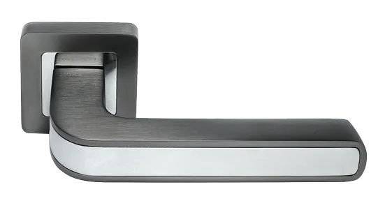 Дверная ручка Morelli EON MH-46 GR/CP-S55 графит/хром, раздельная на квадратной розетке