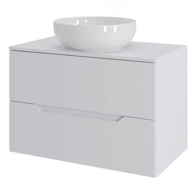 Тумба с раковиной Orange Line Li-70TuwMDF+B07-420W белый матовый, 70 см