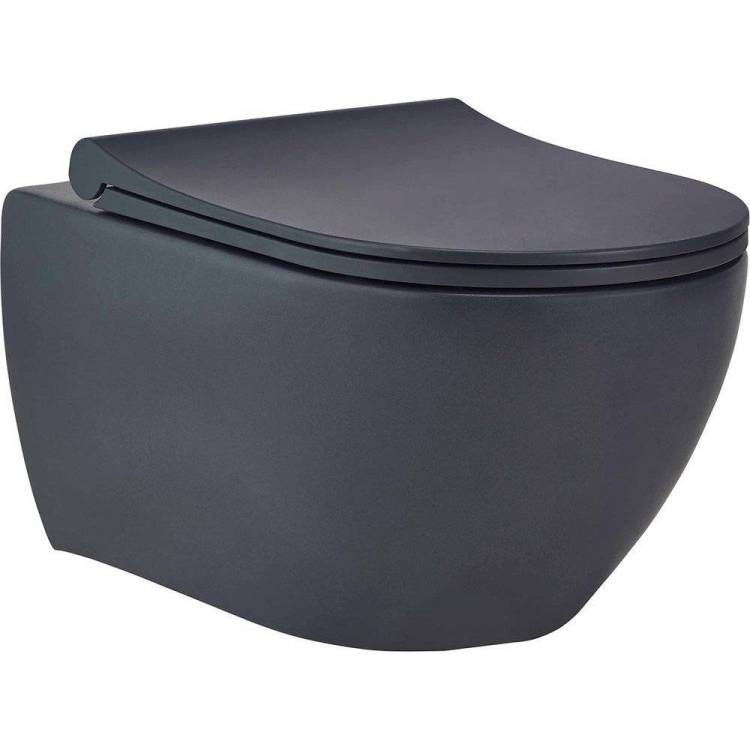 Унитаз подвесной beWash Bogen 88303280 с крышкой-сиденьем микролифт, антрацит матовый